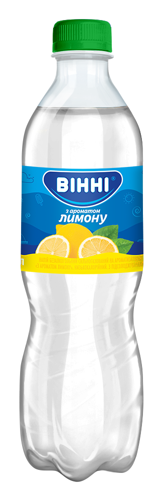 Напій б/а сильногазований на ароматизаторах низькокалорійний «З ароматом Лимону» ТМ «ВІННІ» 0,5 л, на підсолоджувачі